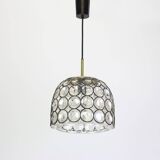 Iron and clear glass pendants by Limburg, Germany, 1960s.