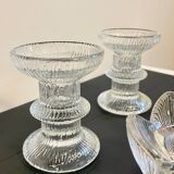 Vintage-style crystal candlesticks in the style of LITTLA