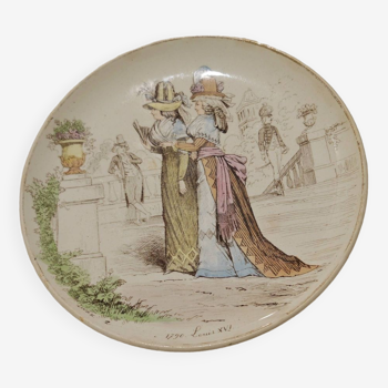 Creil and Montereau polychrome ceramic plate (19th century) No. 2