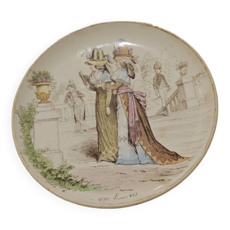 Creil and Montereau polychrome ceramic plate (19th century) No. 2