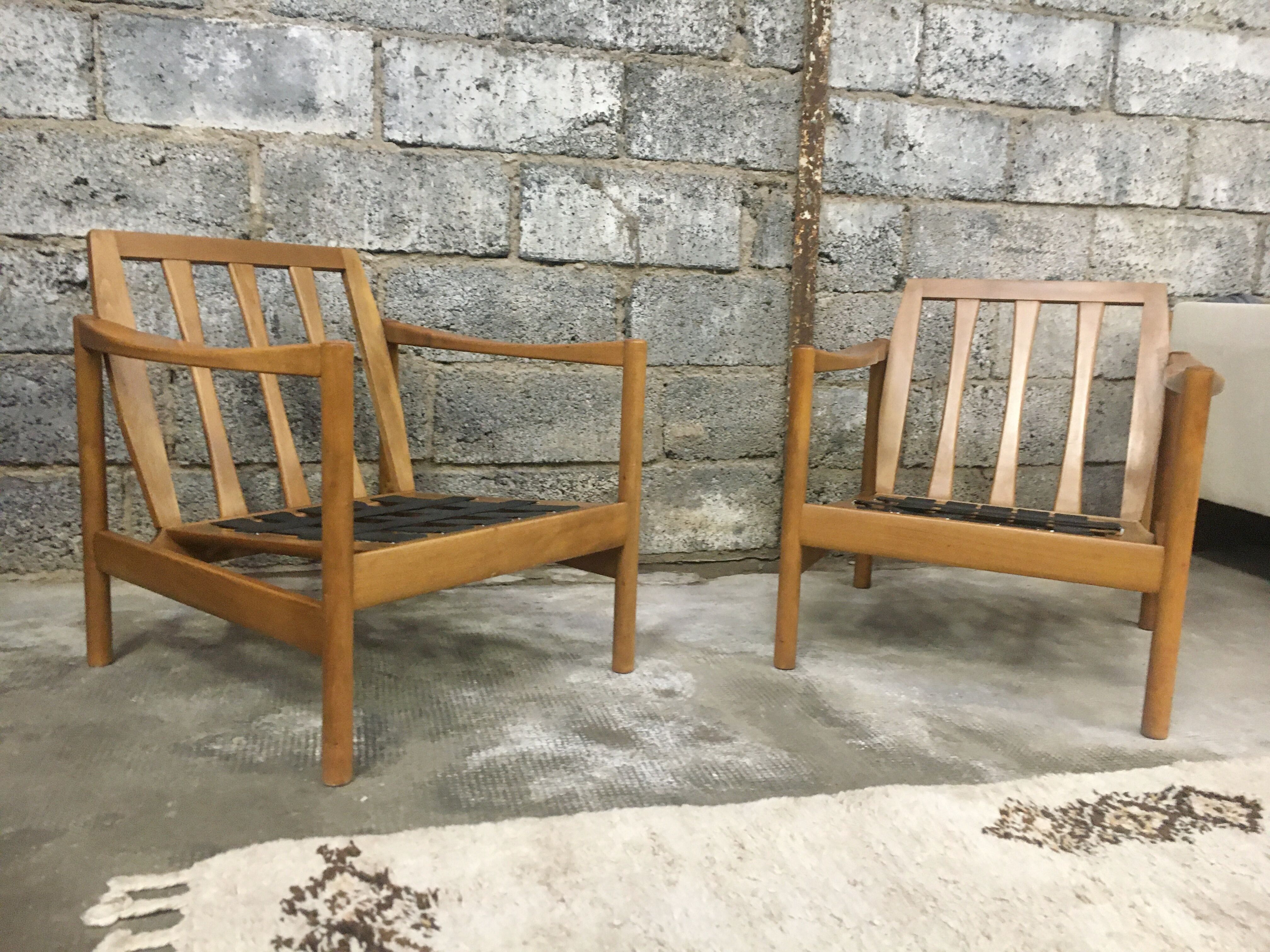 Pair of Scandinavian armchair fabric tiles