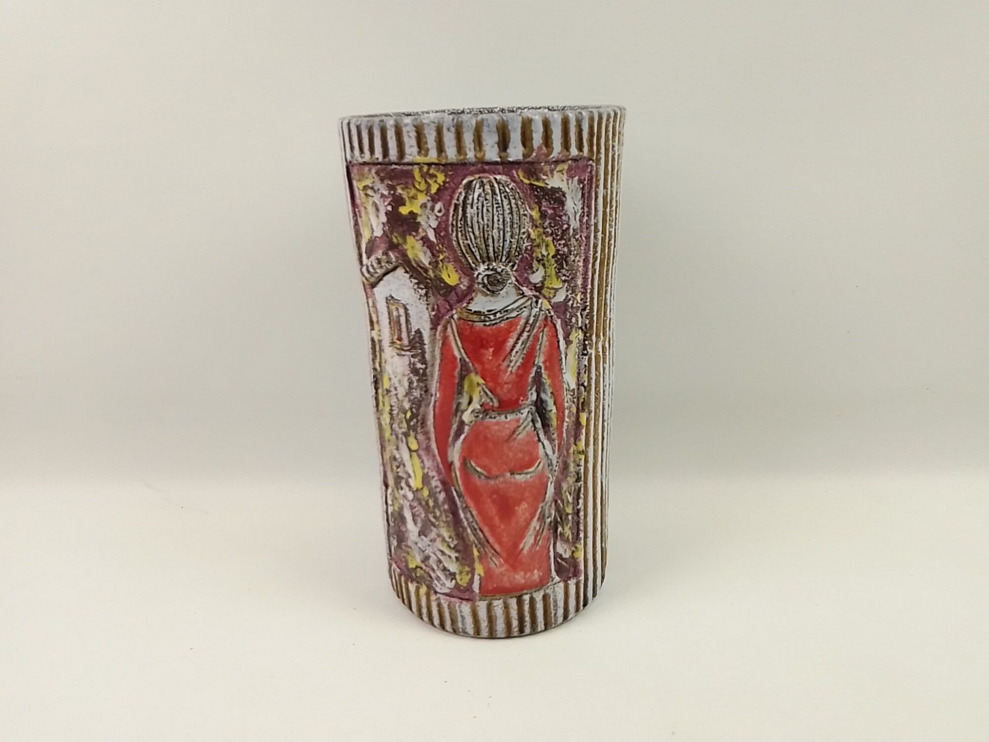 Women's deco vase in two-sided/reverse relief 30 cm