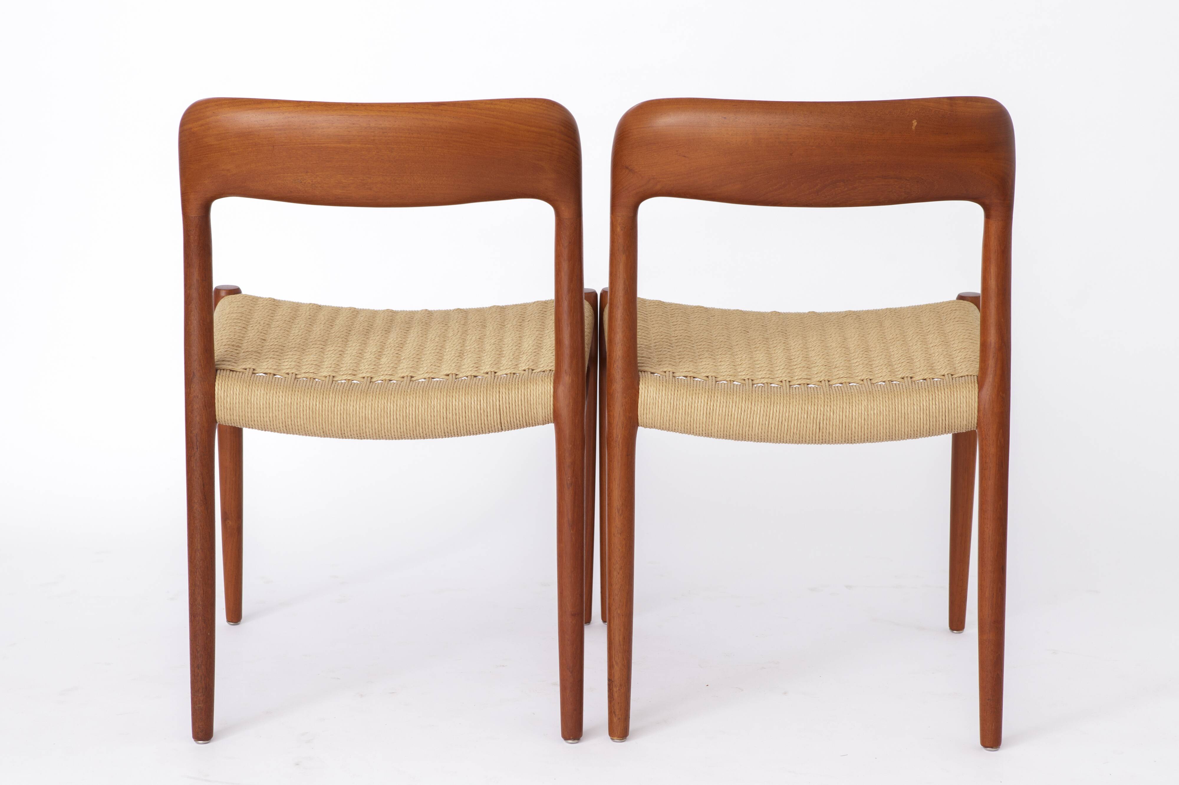 Large Set of 8 Niels Otto Møller Teak Dining Chairs – Model 75 (1950s)