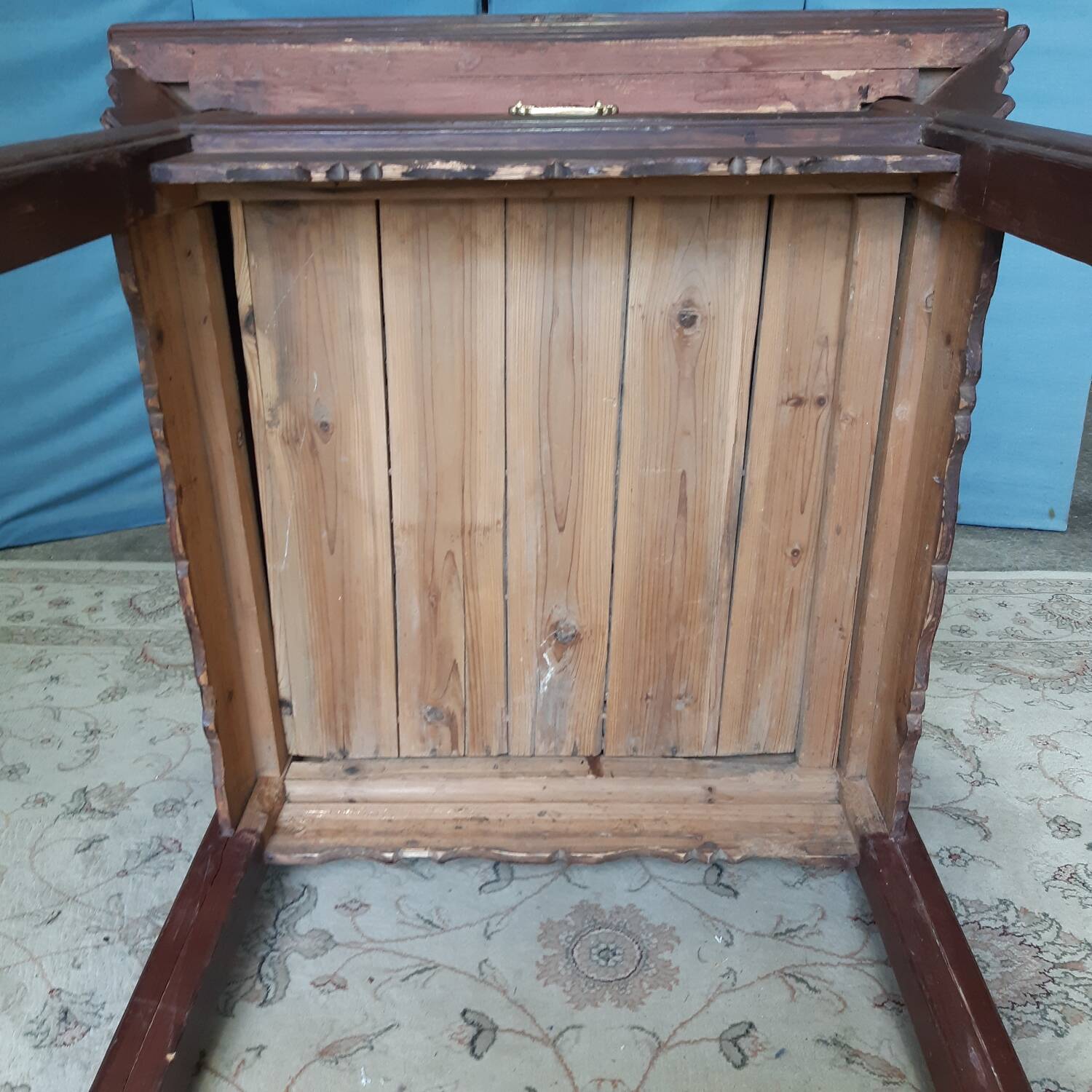 Red lacquered Asian table