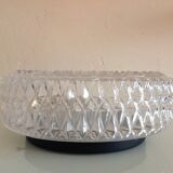 Round diamond-tipped glass ceiling light / vintage 60s-70s