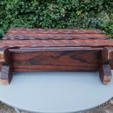 Brutalist pine magazine holder 1970