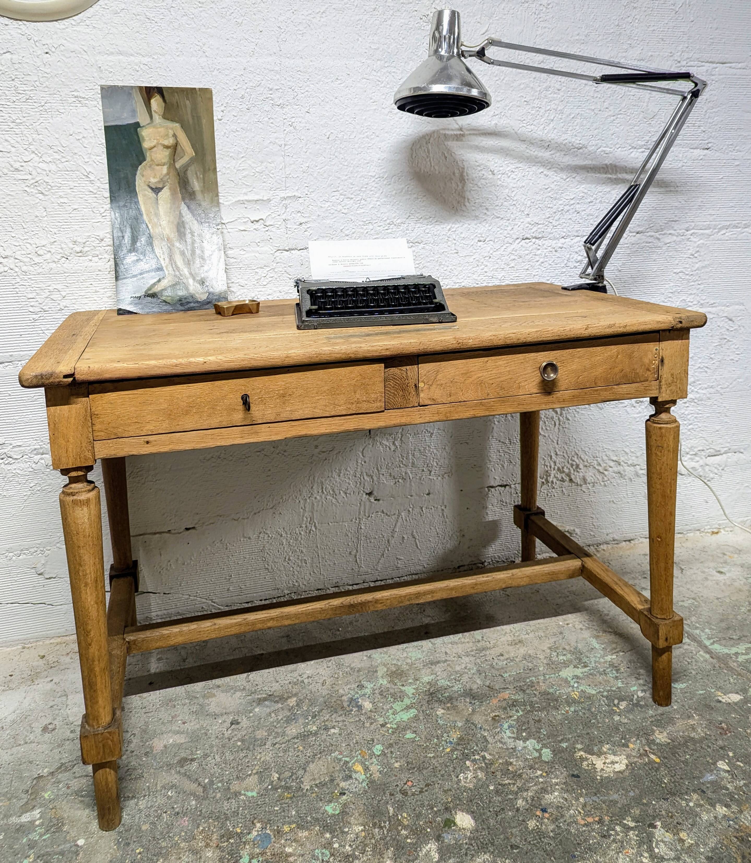 Bureau en chêne 2 tiroirs