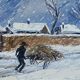 André Poirson (20th century) – Animated winter scene – Oil on canvas