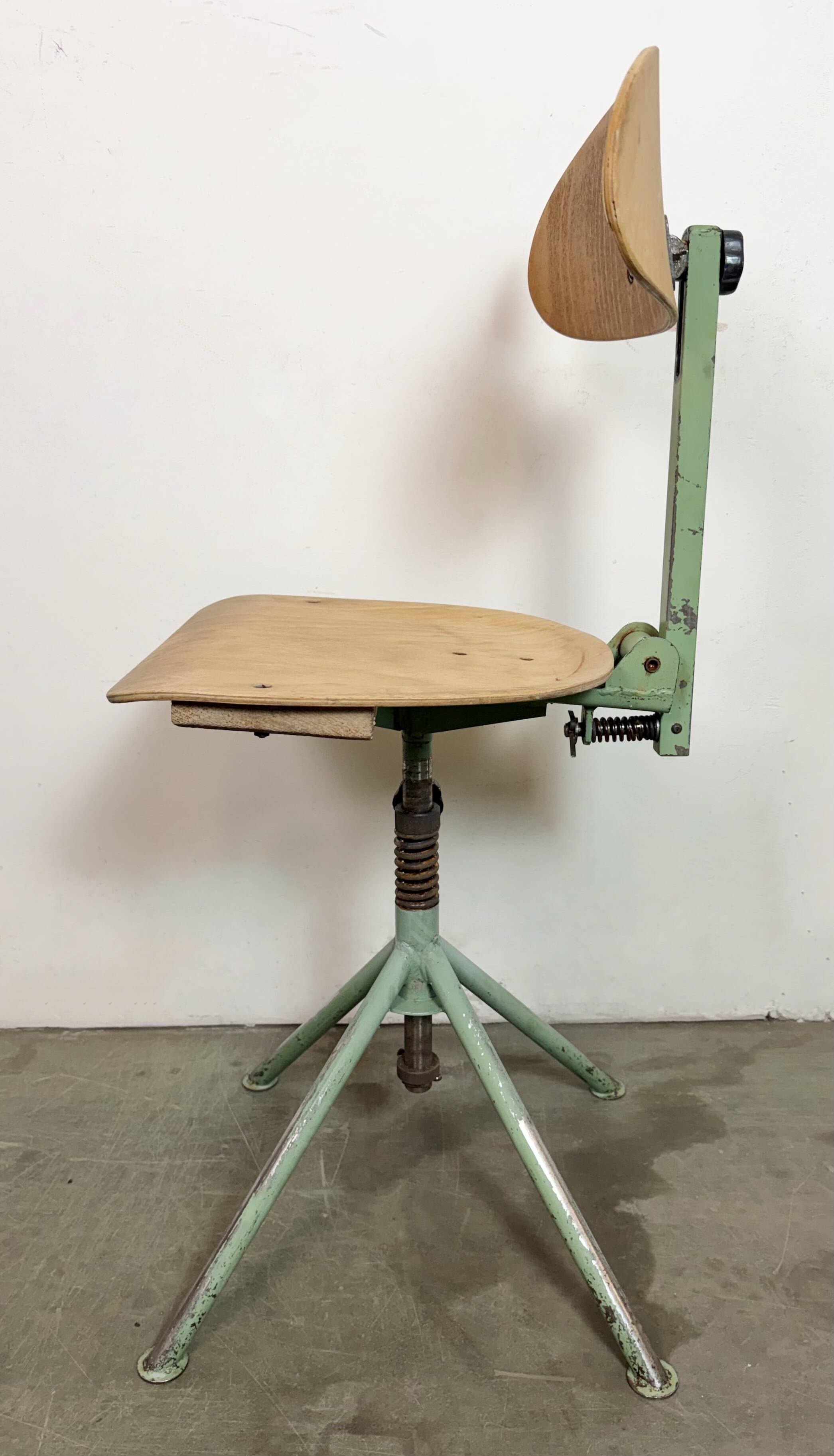 Green Industrial Workshop Chair, 1950s