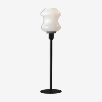 Lampe à poser design et vintage en verre blanche