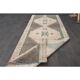1970s Turkish Oushak Handmade Wool Cotton Brown Runner Rug 120x314
