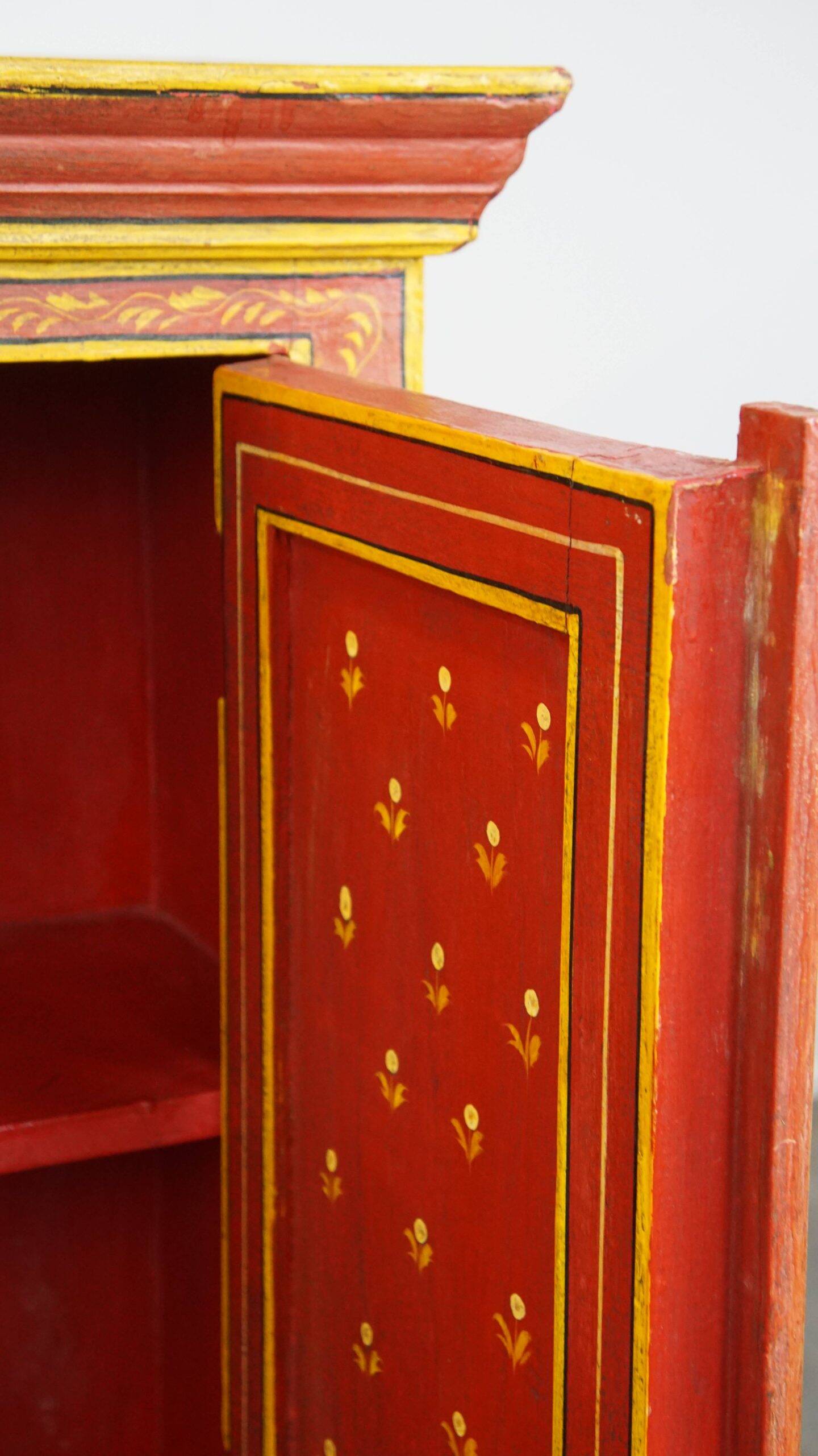 Antique painted folk art cabinet