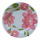 Round serving dish with hand-painted pink flowers in San Marciano ceramic.