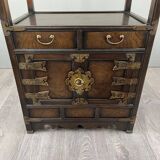 Etagère Cabinet En Bois Et Laiton, Fin XIXe / Début XXe