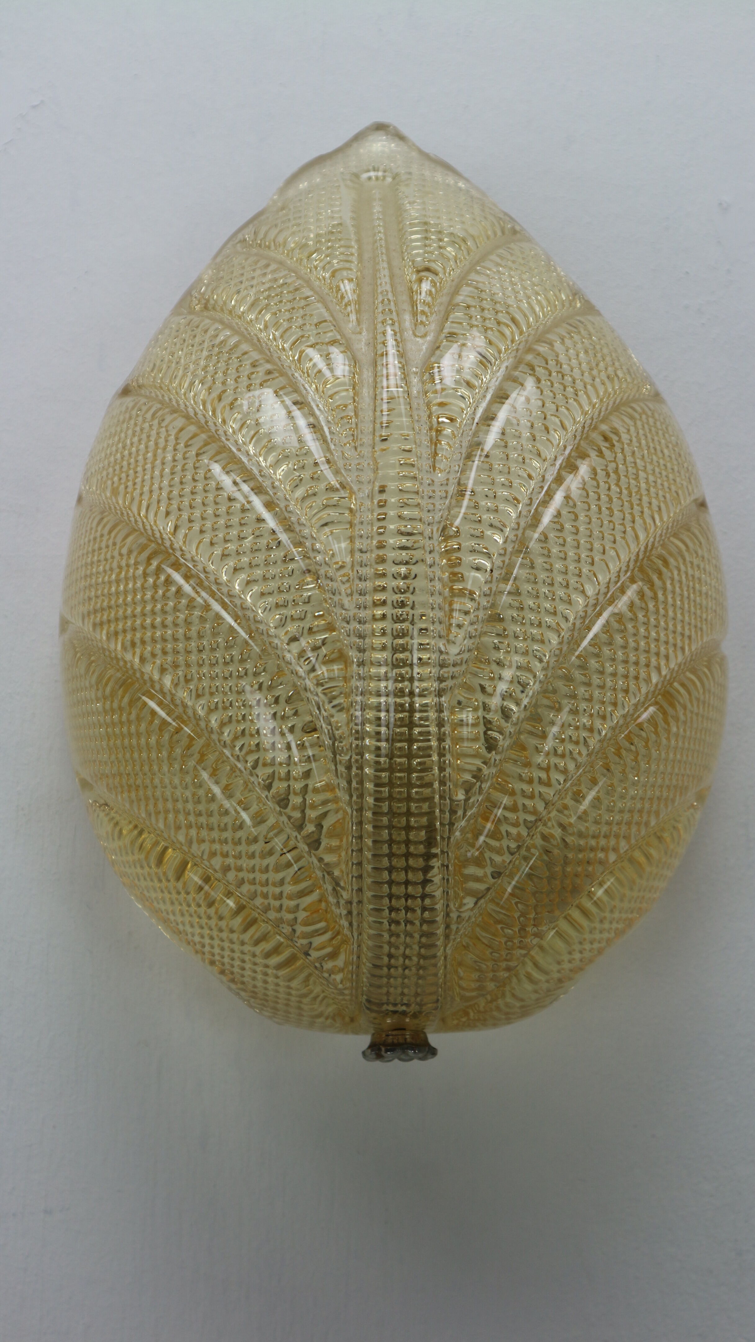 Set of 2 swedish leaf shaped wall sconces Fritz Kurz  for Orrefors, 1960s