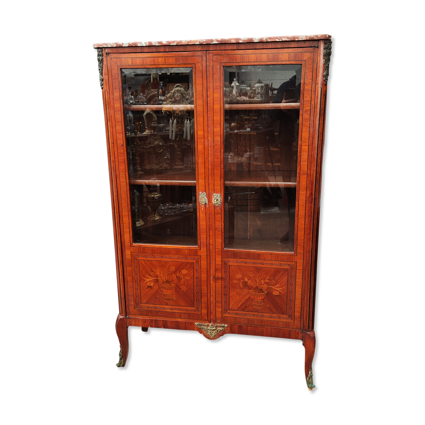 Old marquetry library showcase