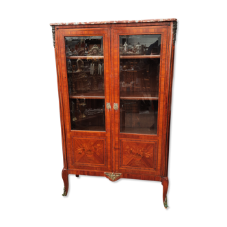 Old marquetry library showcase