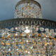 Brass chandelier and crystal tassel waterfall