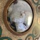 Vintage 1960s witch's eye sun mirror, wooden zodiac - 56 cm