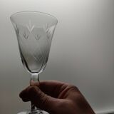 set of 8 wine or water glasses in cut glass