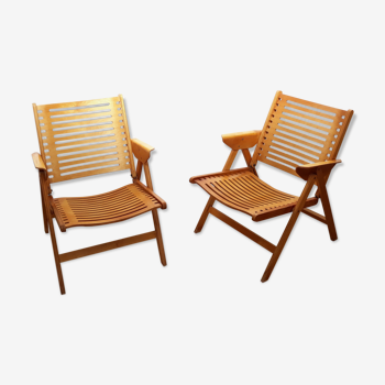 2 folding chairs vintage Rex lounge by Niko Kralj design