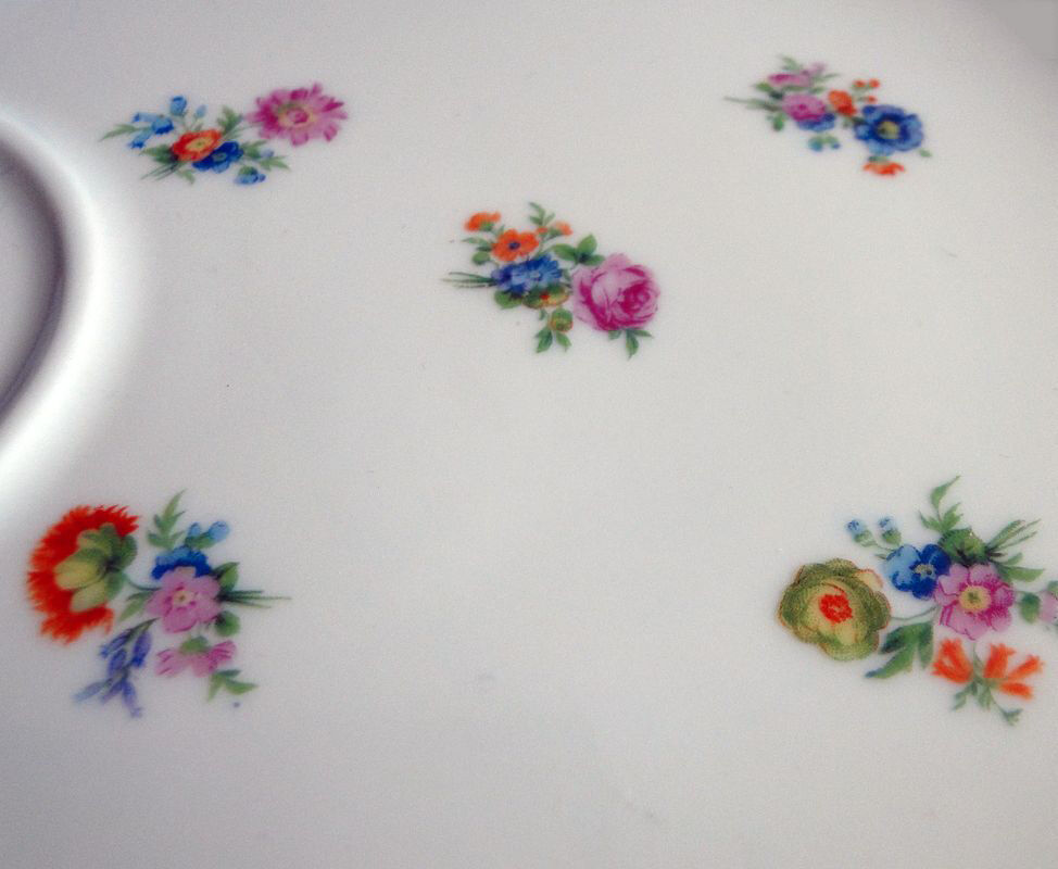 3 old saucers breakfast set porcelain limoges manufacture georges boyer xxth