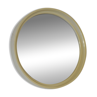 Vintage Mirror: Mid Century White Plastic, Gilac France 1970s