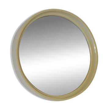 Vintage Mirror: Mid Century White Plastic, Gilac France 1970s
