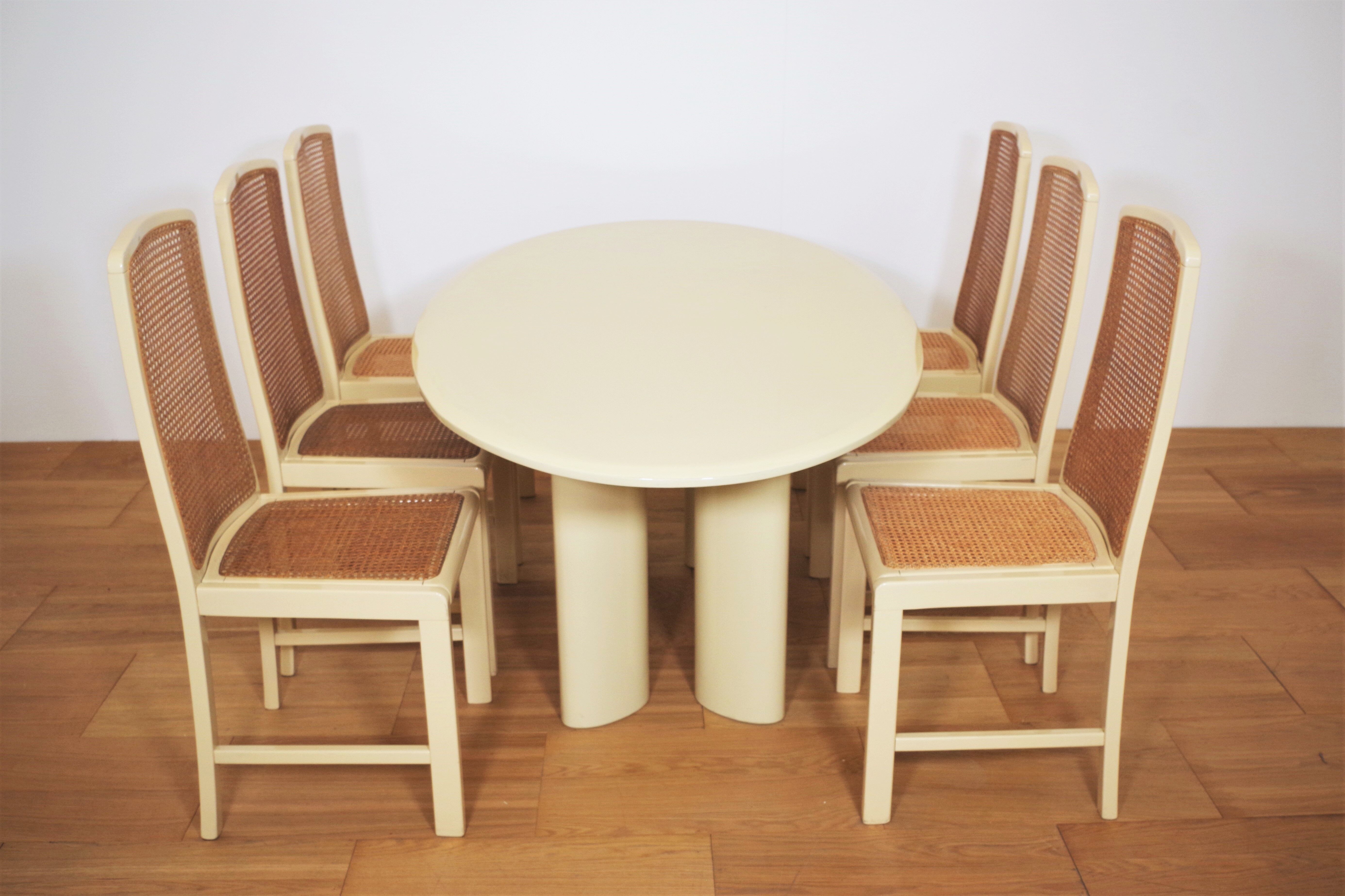 Table and 6 chairs by Mario Sabot from the 70s