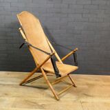 Antique safari campaign lounge folding chair, Spain 19th century