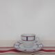 Ensemble de 6 tasses a café basque porcelaine bleu et rouge