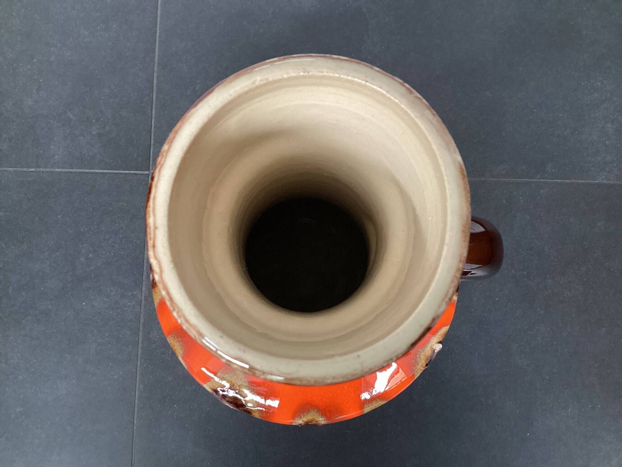 Baudin flamed ceramic pitcher-vase, 1970s