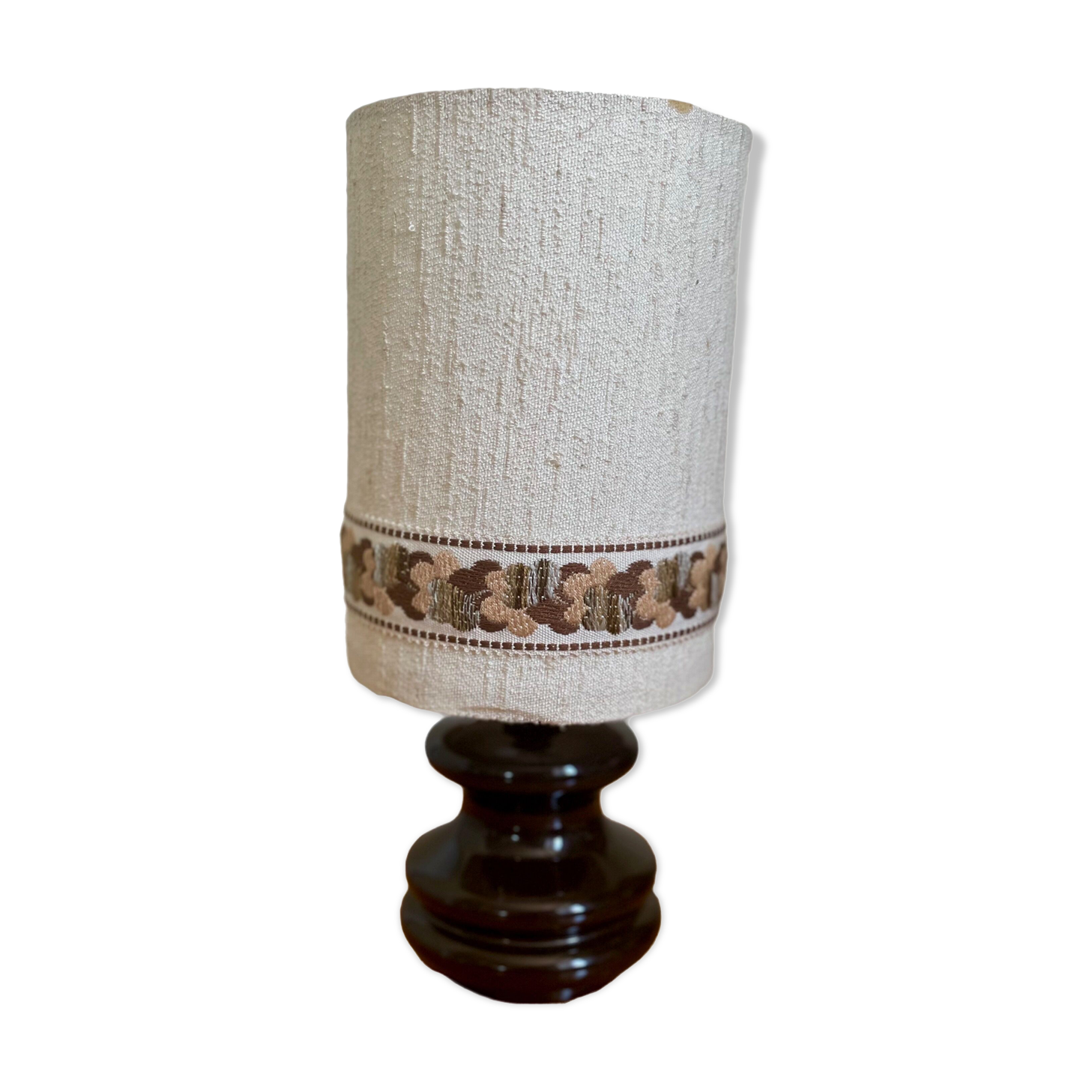 Vintage ceramic lamp and shade, 1970