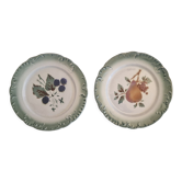2 plates slip f.f pexonne in opaque porcelain