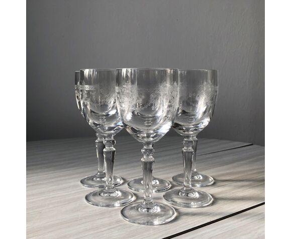 Six verres vintages en cristal d'Arques modèle Dampierre | Selency