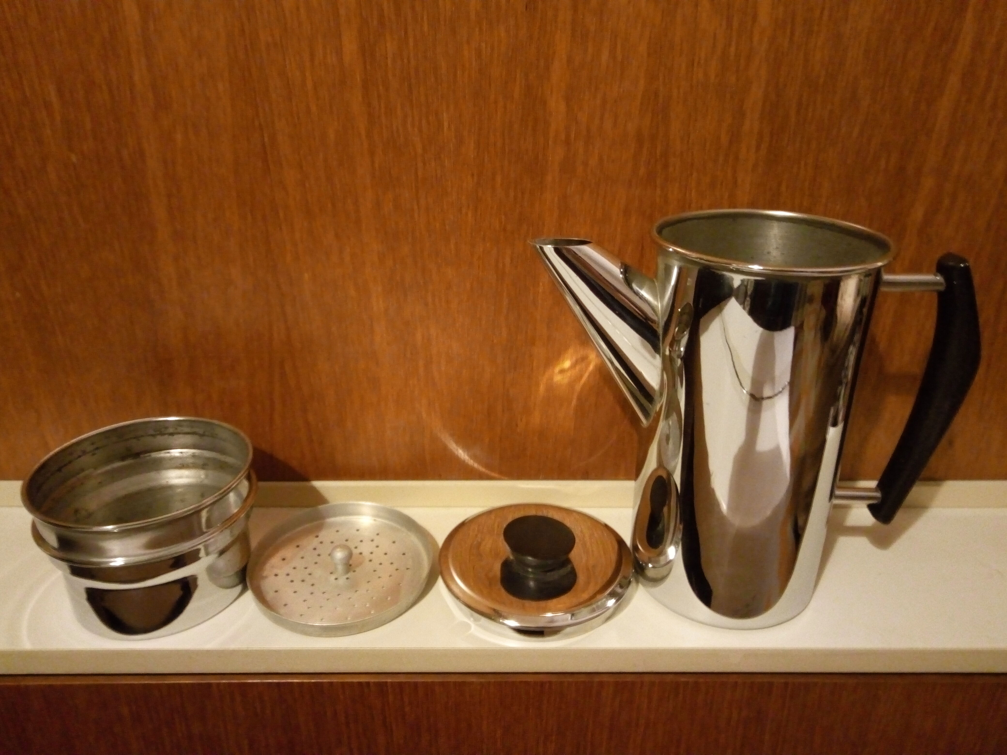 MENESA copper coffee maker vintage chrome 1950