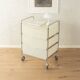 Functional rolling container with chrome frame and transparent drawers, 1980s