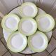 set of 6 pastel gradient light green dessert plates 40s-50s