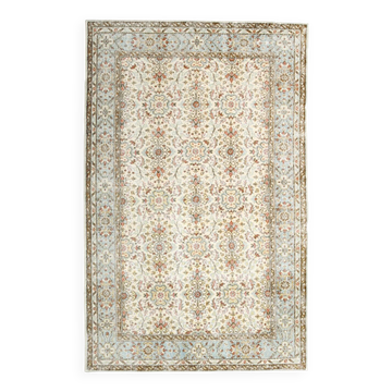 6x9 Sky Blue Turkish Vintage Area Rug 178x286Cm SK 24678