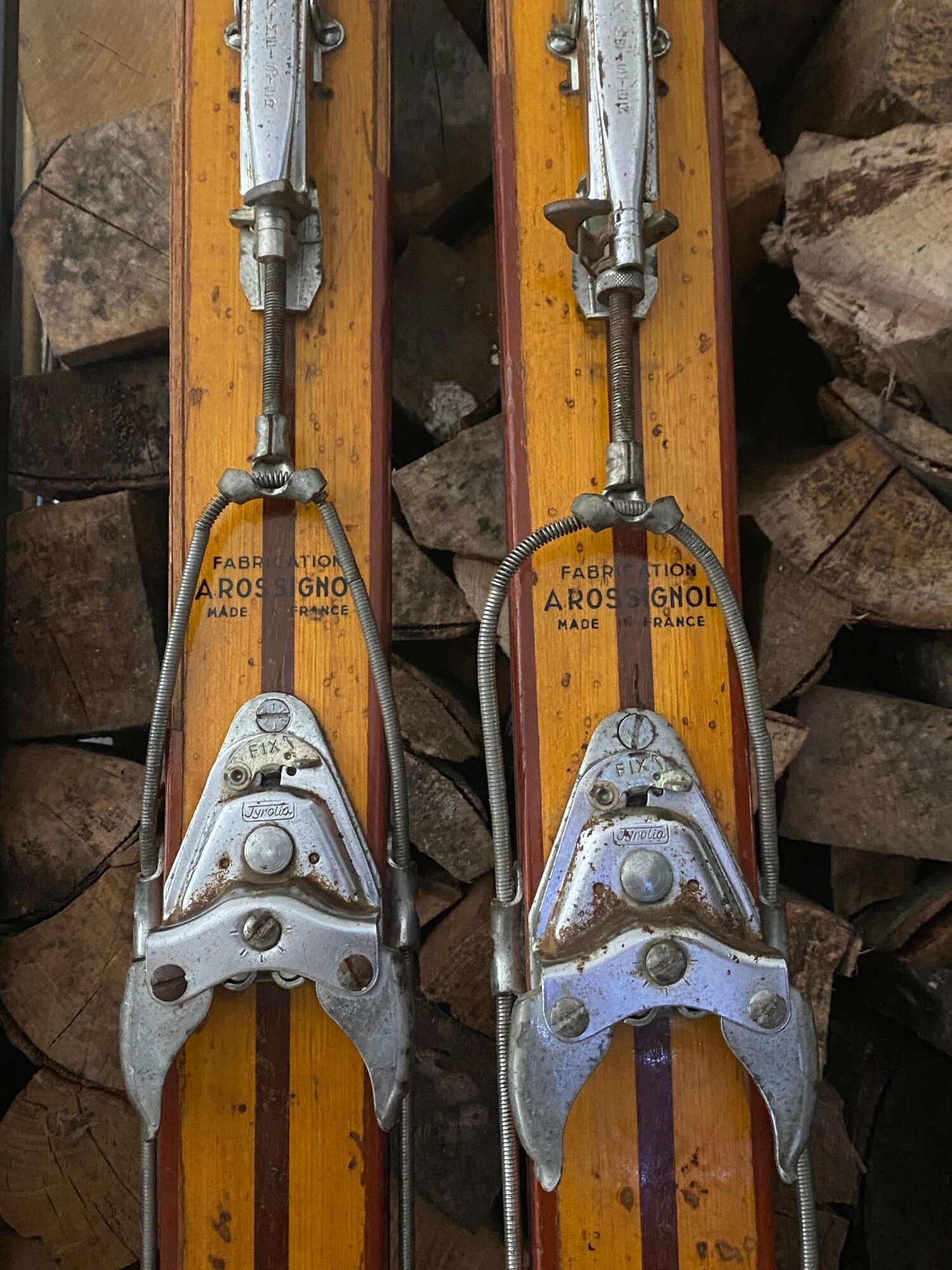 Paire de ski Rossignol Hickory vintage en bois
