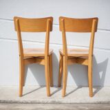 Pair of Luterma wooden chairs, light wood chair, bistro chair, extra chair, kitchen, countryside