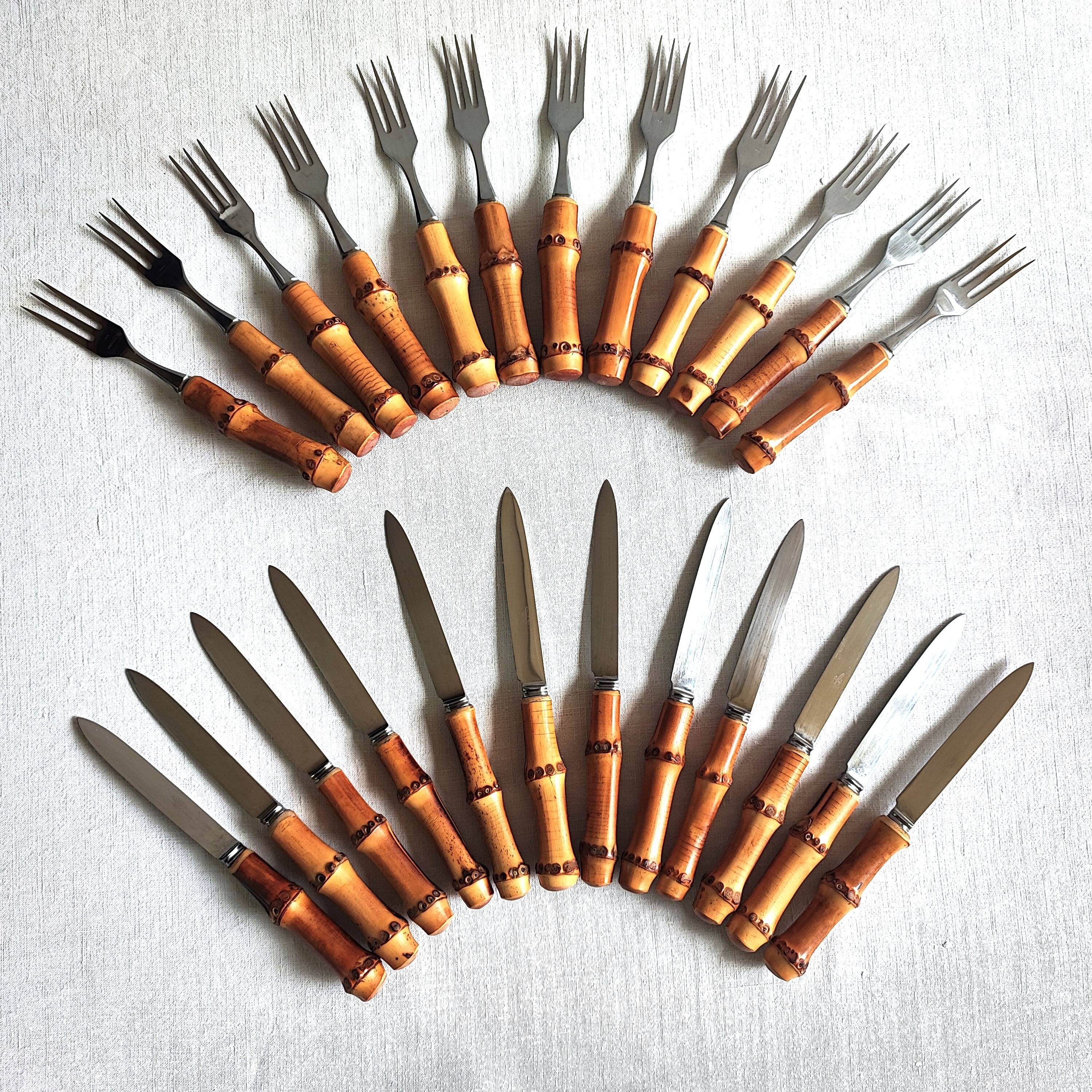 Bamboo handle cheese cutlery 60'