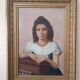 Oil on canvas female portrait 1898 - Maurizio Barricelli (Benevento, 1874 – Rome, 1931)
