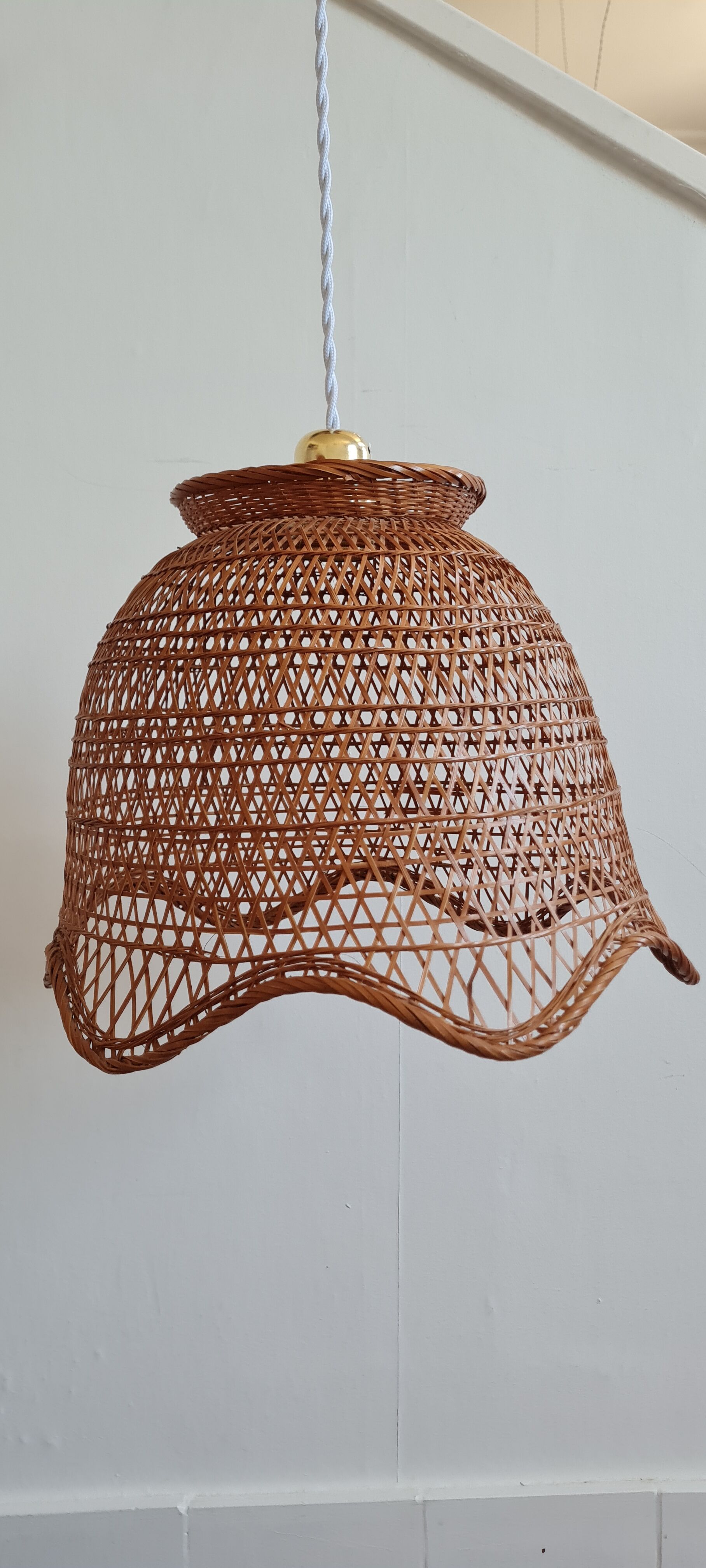 Vintage wicker pendant lamp