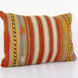 Striped turkish kilim pillow cover