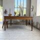 Grande table de ferme XL chêne « carrée » conférence 1950