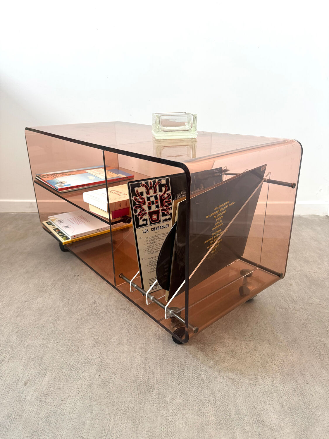 Storage furniture - vinyls in smoked Plexiglas by Michel Dumas