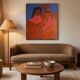 Large minimalist figurative painting couple "near you"