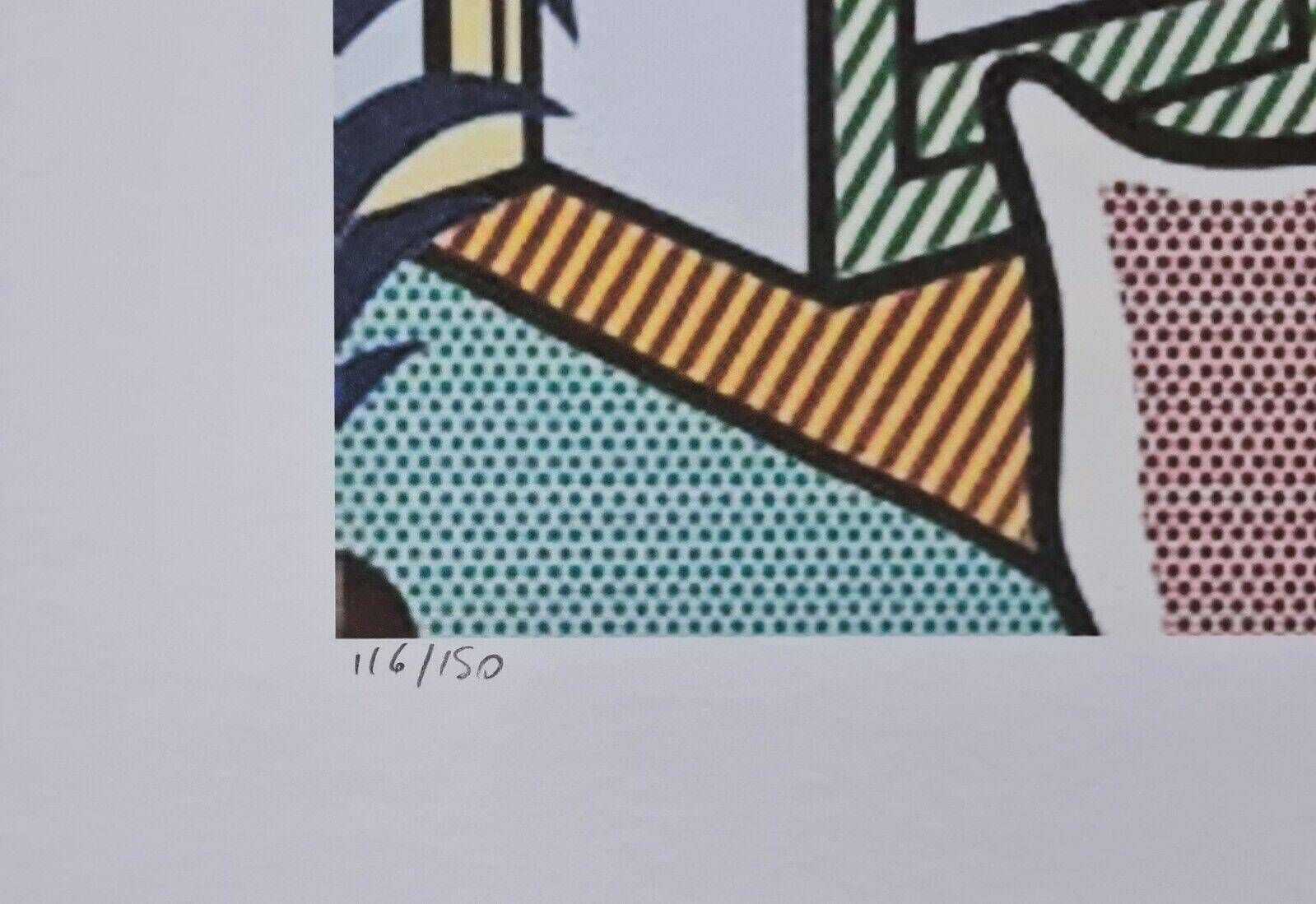 1980s Original Roy Lichtenstein "Interior With Skyline" Limited Edition Lithograph