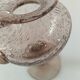 Biot candle holder vase in powder pink blown bubble glass.